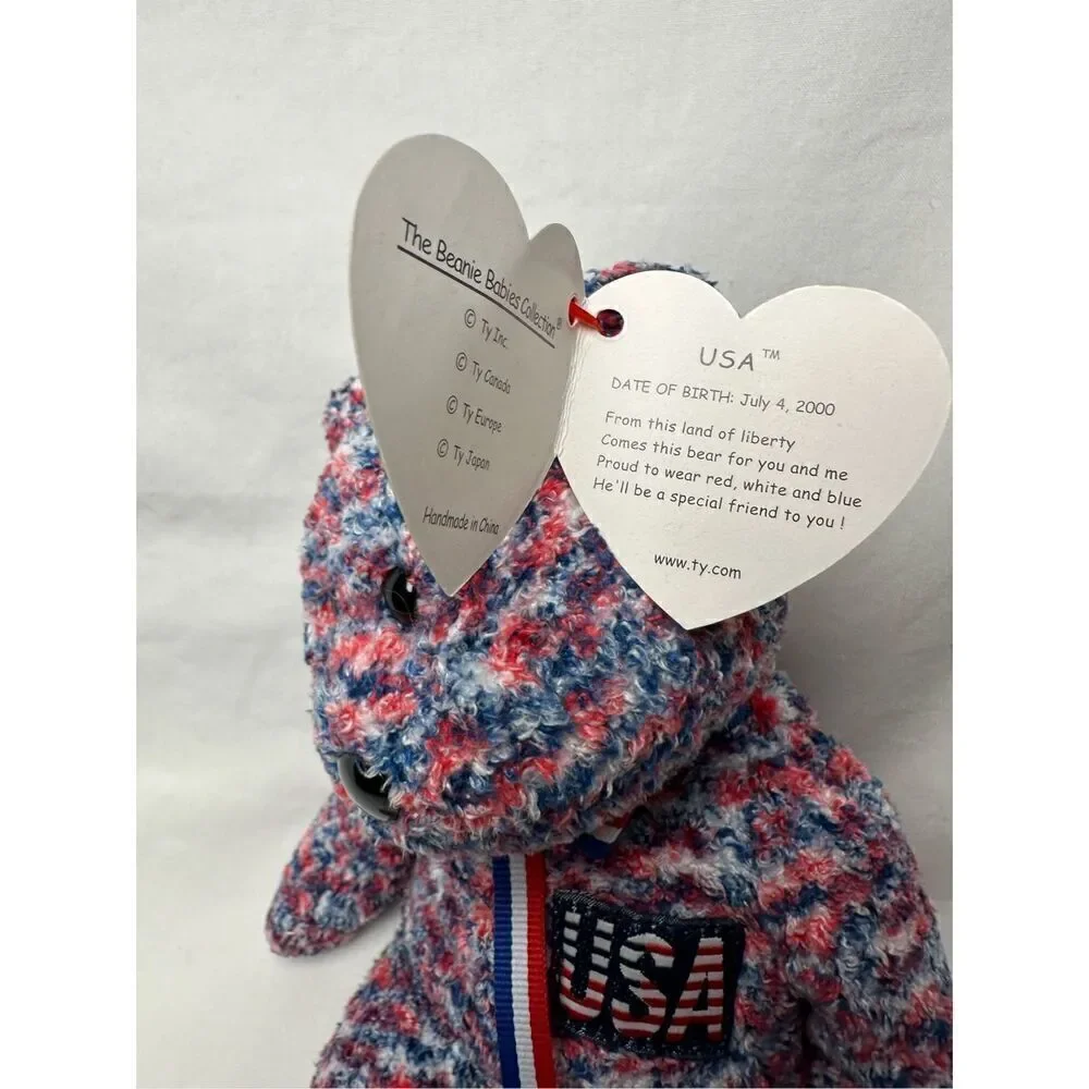RARE Ty Beanie Baby USA 2000 Bear Proud To Be An American TAG ERRORS Retired #44 - Picture 4 of 7